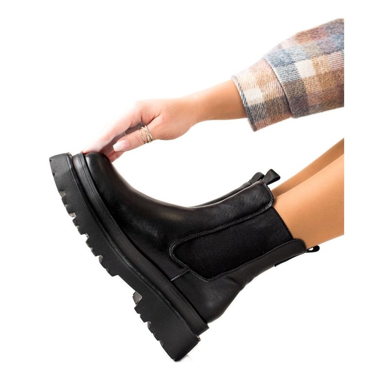 Filippo Schwarze Chelsea-Stiefel auf der Plattform