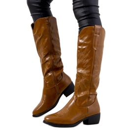 Braune Cowboystiefel, hochisolierte Berthiaume