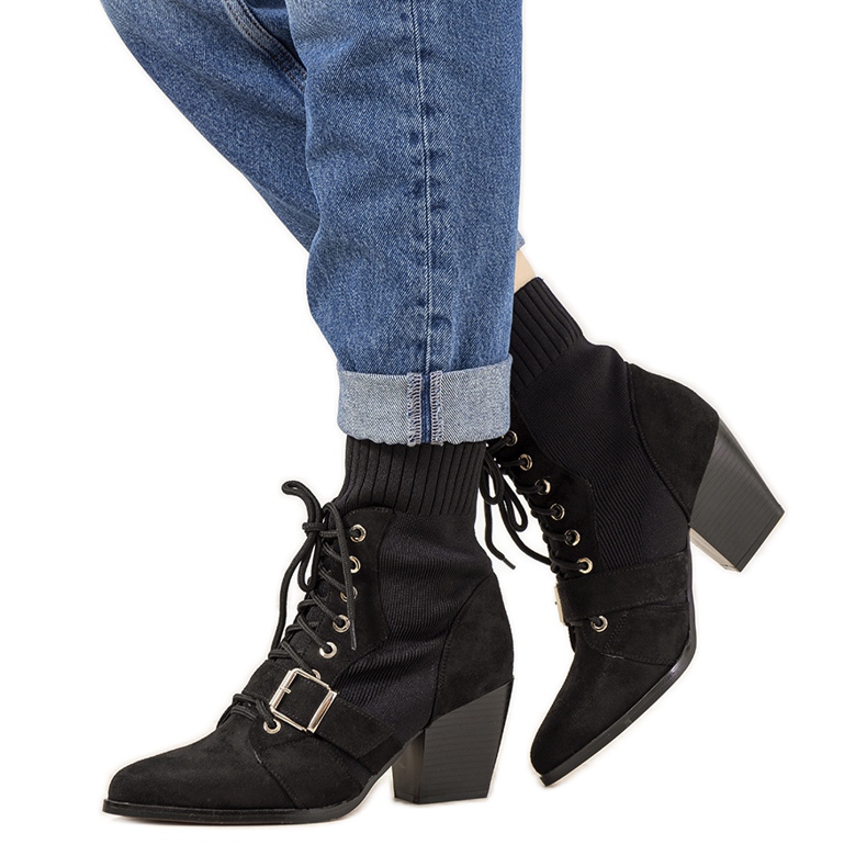 Schwarze Sockenstiefel für Damen von Arenas