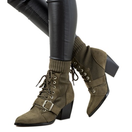 Grüne Sockenstiefel für Damen von Arenas khaki