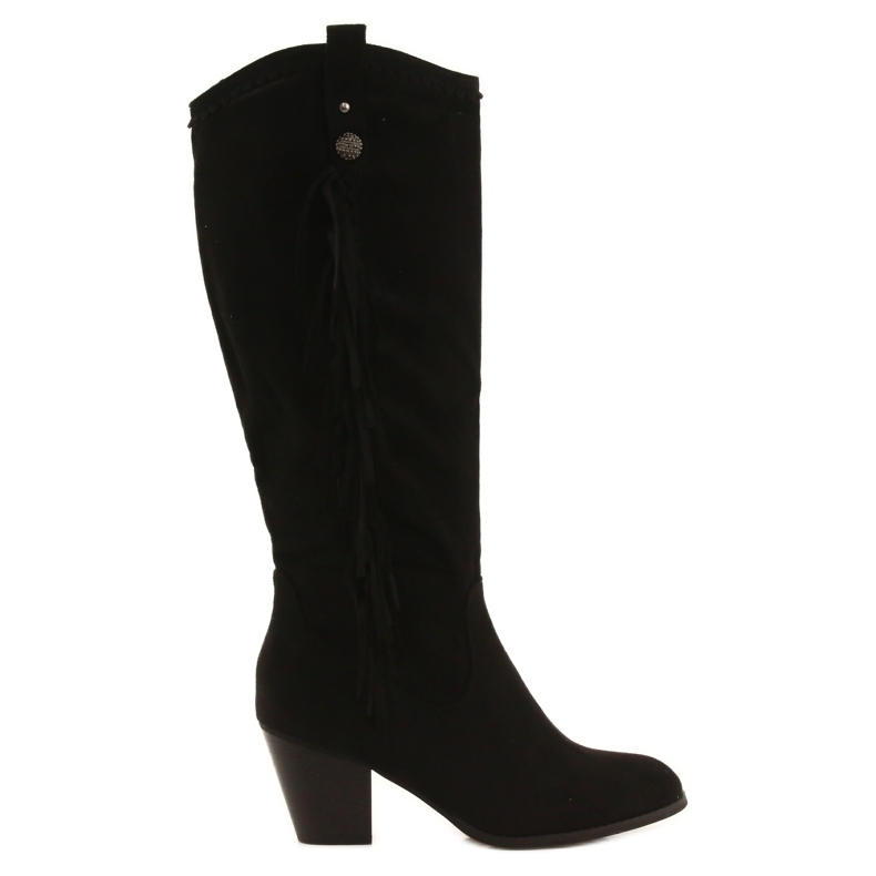 Schwarze warme Stiefel mit Voisine-Streifen