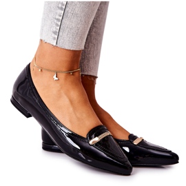 Monnari Ballerinas aus lackiertem Leder 0160-020 Schwarz