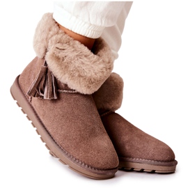 FS1 Mukluki Warme Schneestiefel Fransen Brown Sorella braun