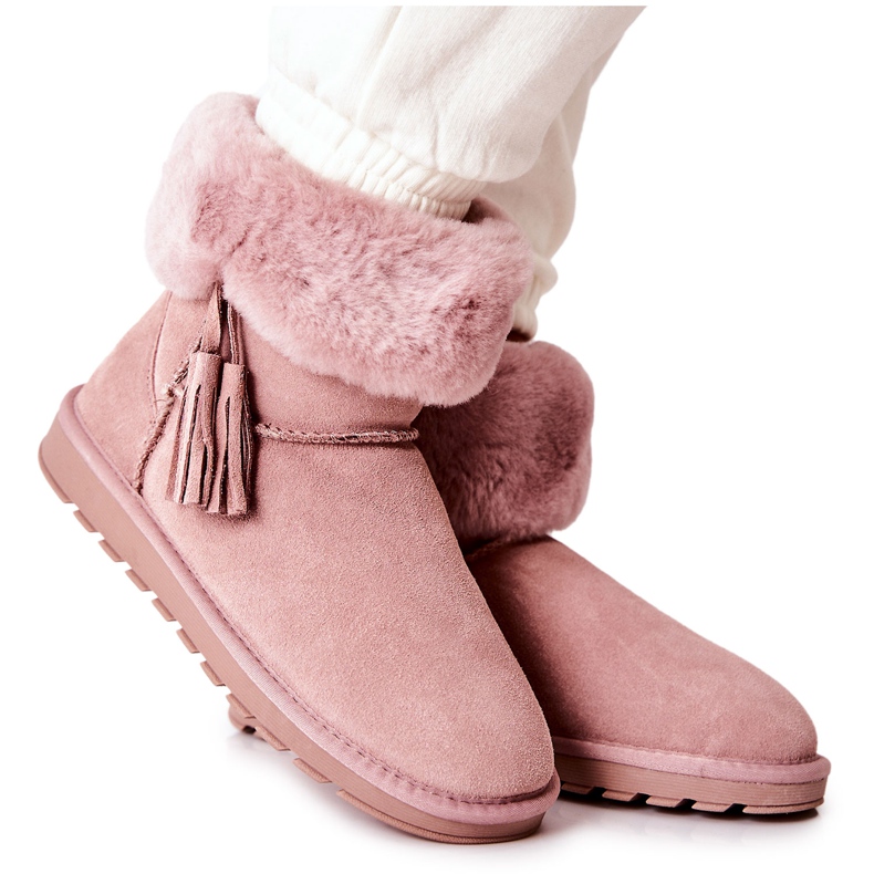 FS1 Mukluki Warme Schneestiefel Fringe Pink Sorella rosa