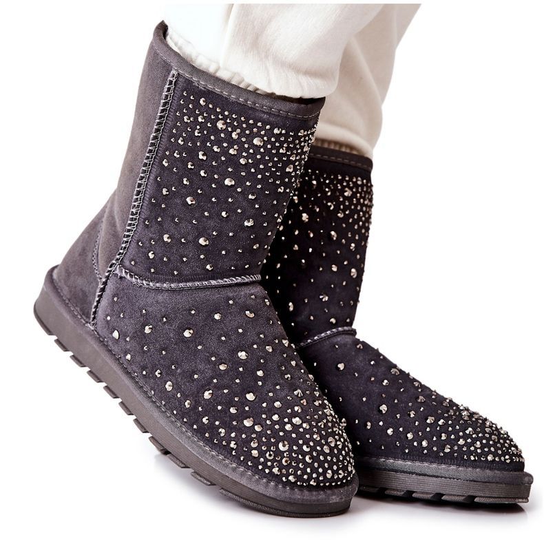 Warmes Mukluki mit Jets Grau Mariella silber-