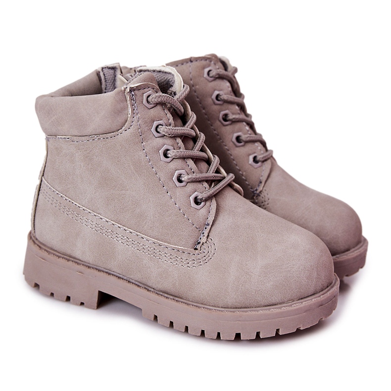 FR1 Kinder-Trapperstiefel mit Reißverschluss Grau Dexter