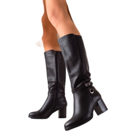 TRENDI Elegante Stiefel mit hohen Absätzen schwarz