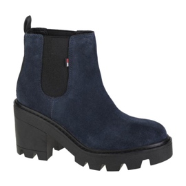 Tommy Hilfiger Essential Suede Mid Heel Boot W EN0EN01093-C87 navy blau