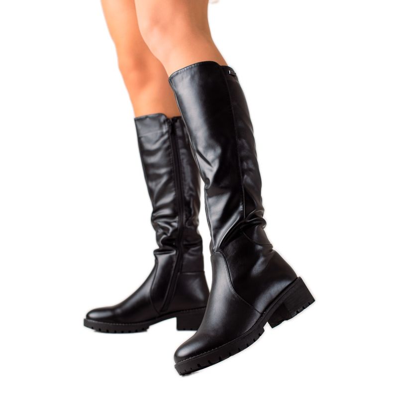 Gogo Stylische Stiefel mit Öko-Leder schwarz