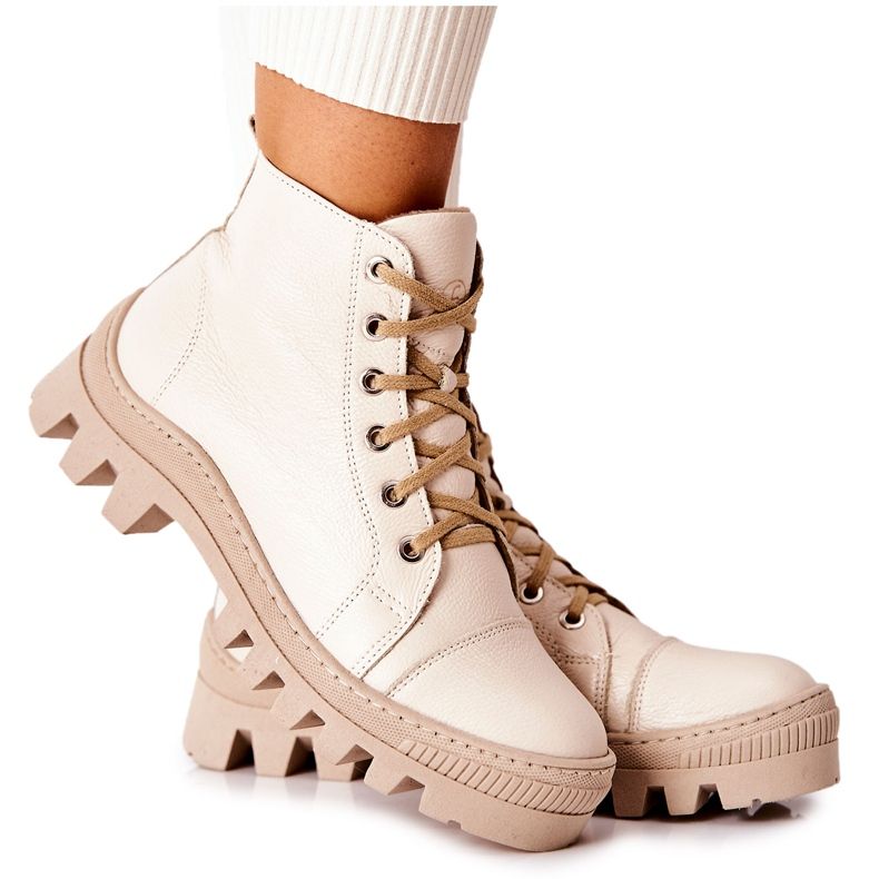 PF1 Warme Lederstiefel Beige Madisson Sneakers