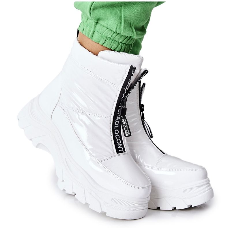 Vinceza Damen Trappers Stiefel Weiß Echowen schwarz