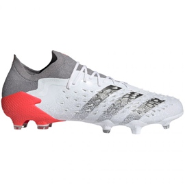 Adidas Predator Freak.1 Fg LM FY6263 Fußballschuhe weiß, weiß, grau / silber weiß