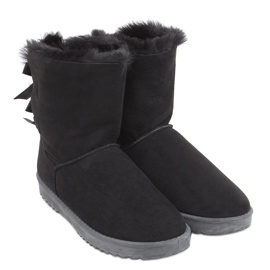 Damen-Schneestiefel mit Tosse Black Schleifen schwarz
