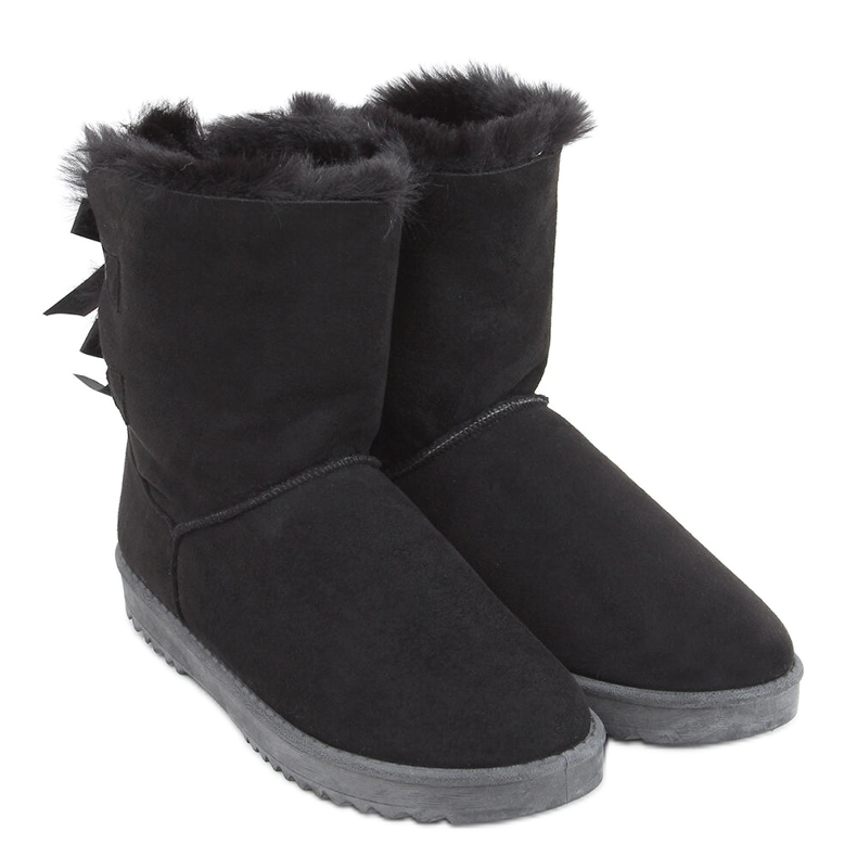 Damen-Schneestiefel mit Tosse Black Schleifen schwarz