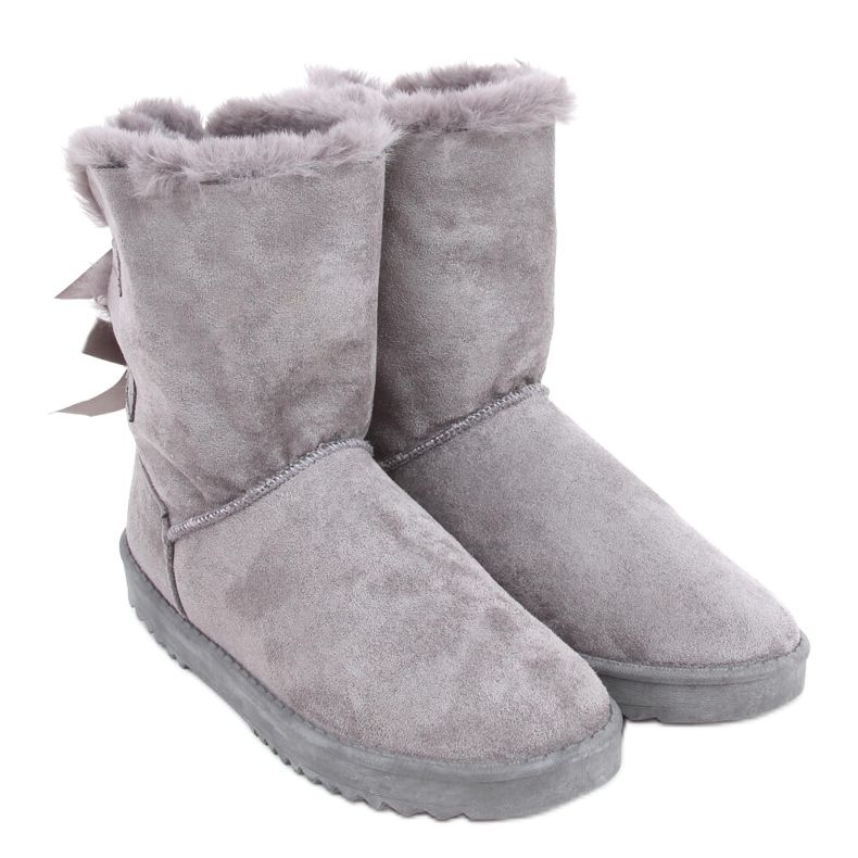 Damen-Schneestiefel mit Tosse Grey Schleifen grau