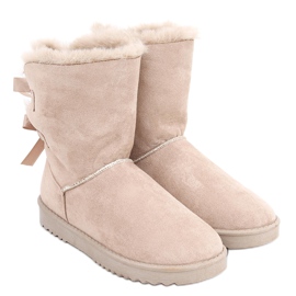 Damen-Schneestiefel mit Schleifen Tosse Beige