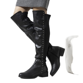 Schwarze isolierte Overknee-Stiefel von Shirley