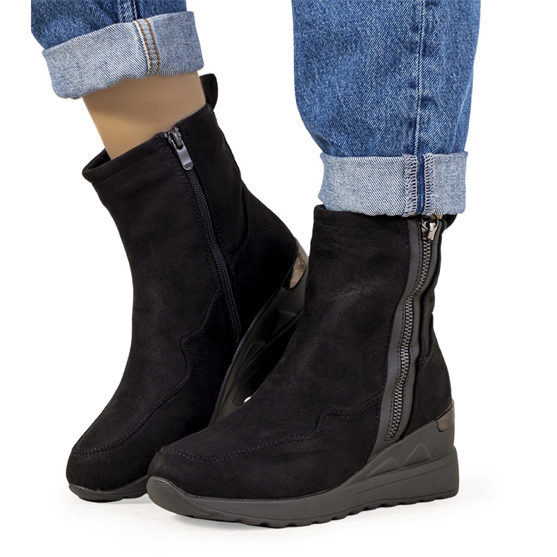 Schwarze isolierte Keilstiefel von Valdez