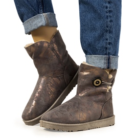 Grau-goldene Damen-Schneestiefel von Kanga