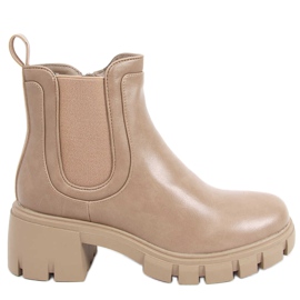 Stiefel auf einer hohen Gunno Khaki Sohle beige