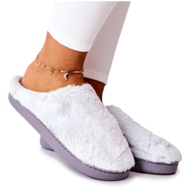 WJ1 Warme Pelzhausschuhe Hellgrau Mecy