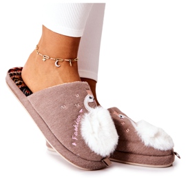 WJ1 Rey's Brown Swan Warme Hausschuhe braun