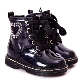 WT1 Lackstiefel für Kinder Glänzend Marineblau navy blau