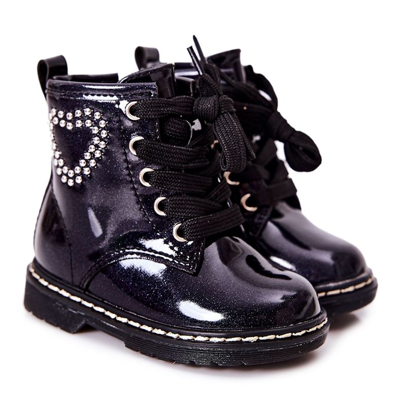 WT1 Lackstiefel für Kinder Glänzend Marineblau navy blau