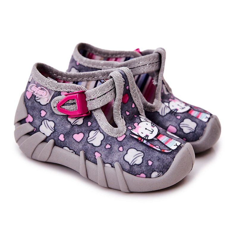 BEFADO S.A. Schuhe Hausschuhe Befado Kotki 110P326 Grau