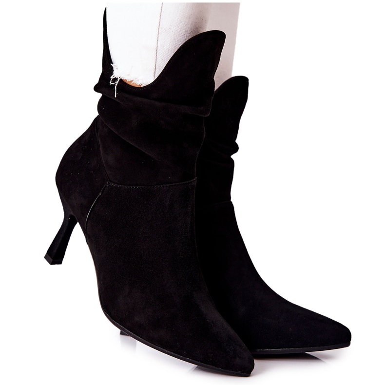 Lederstiefel mit hohem Absatz Laura Messi 2427 Schwarz