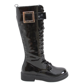 Lackstiefel Beth SCHWARZ-1