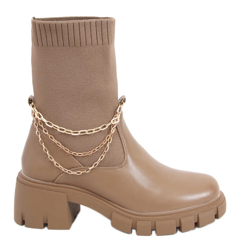 Stiefel mit Sockenoberteil von Grace Khaki