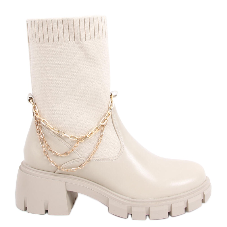 Stiefel mit Sockenoberteil Grace Beige