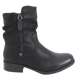 Harper Schwarze Stiefel mit flachem Absatz