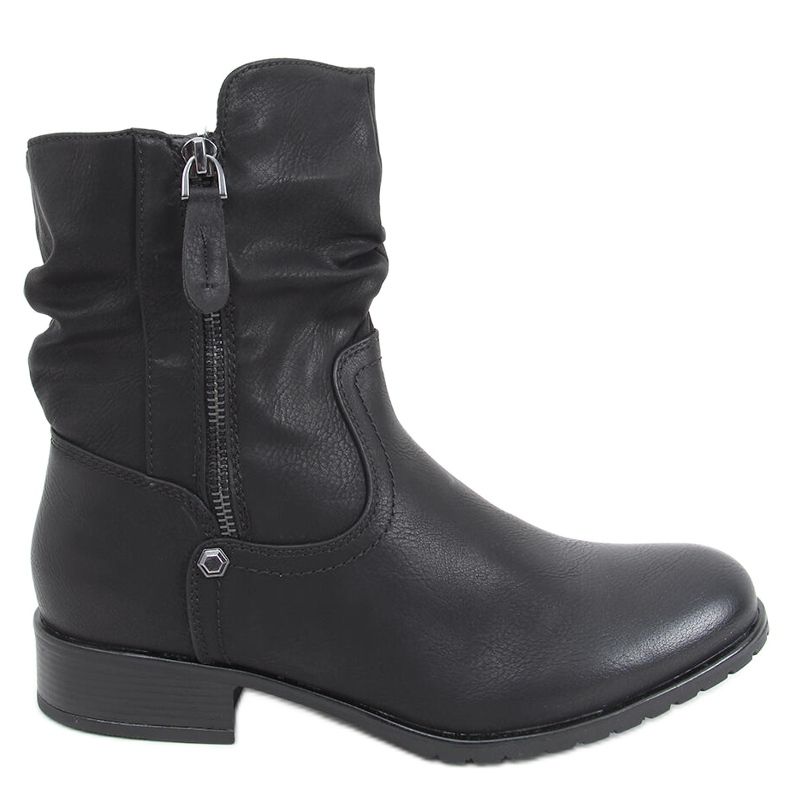 Harper Schwarze Stiefel mit flachem Absatz