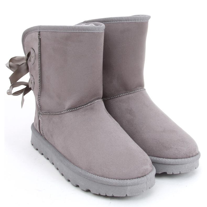 Schneestiefel von Emusy mit Schleifen in Stella Grey grau