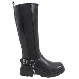 Yuna Schwarze Reitstiefel für Damen
