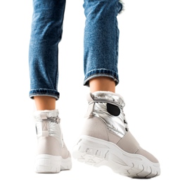 TRENDI Lässige Schneestiefel silber- grau