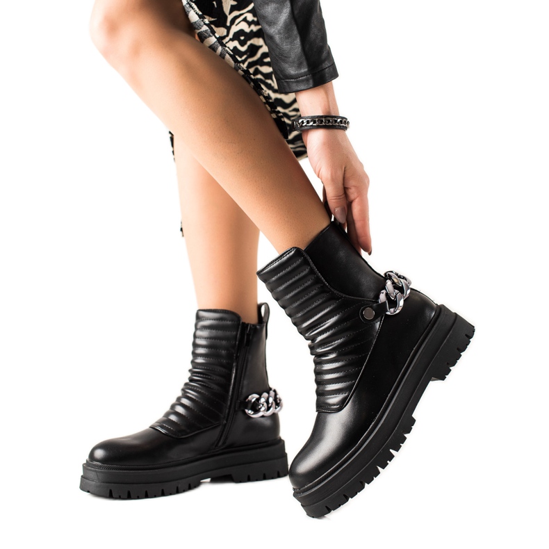 Bona Stylische Kettentaschen schwarz