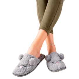 Evento Warme Hausschuhe grau