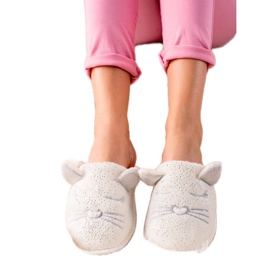Evento Hausschuhe mit Ohren weiß grau