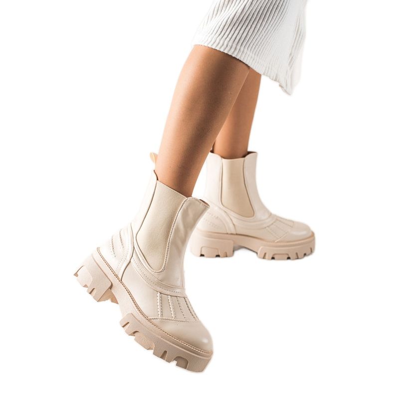 Seastar Beige Slip-on-Stiefel