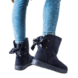 TRENDI Mukluki mit Schleife navy blau