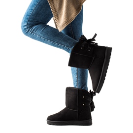 TRENDI Mukluki mit Schleife schwarz