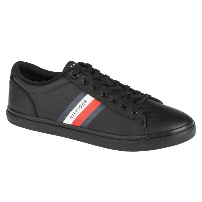 Tommy Hilfiger Essential Leather Vulc Stripes Schuhe FM0FM03722-BDS schwarz