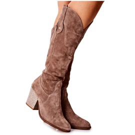 PA2 Cowboystiefel auf Cappucino Merlot Slider braun