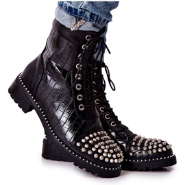 WT1 Schwarze Sorela-Stiefel mit Reißverschlüssen