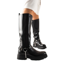 Sixth Sense Stiefel auf der Plattform mit Ornament schwarz