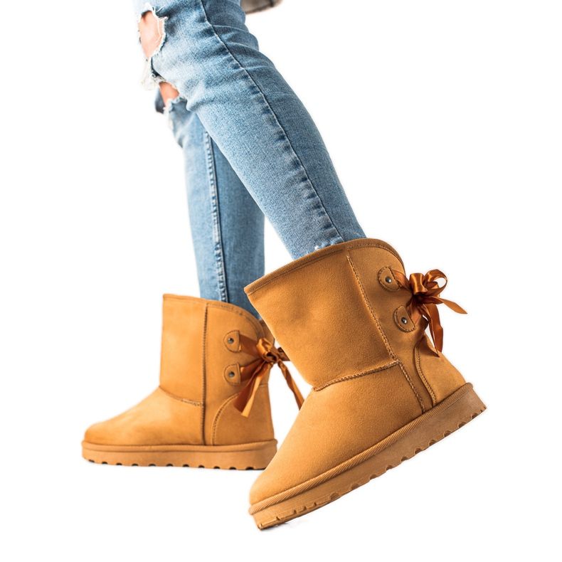 TRENDI Mukluki mit Schleife gelb