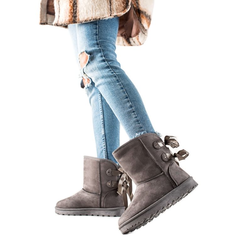 TRENDI Mukluki mit Schleife grau